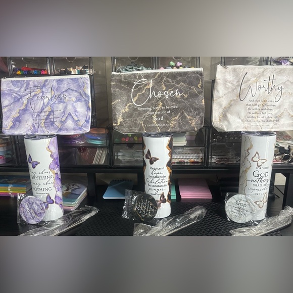 Stainless Steel Faith Based 20oz Tumbler Set (3 color choices) - Picture 1 of 8